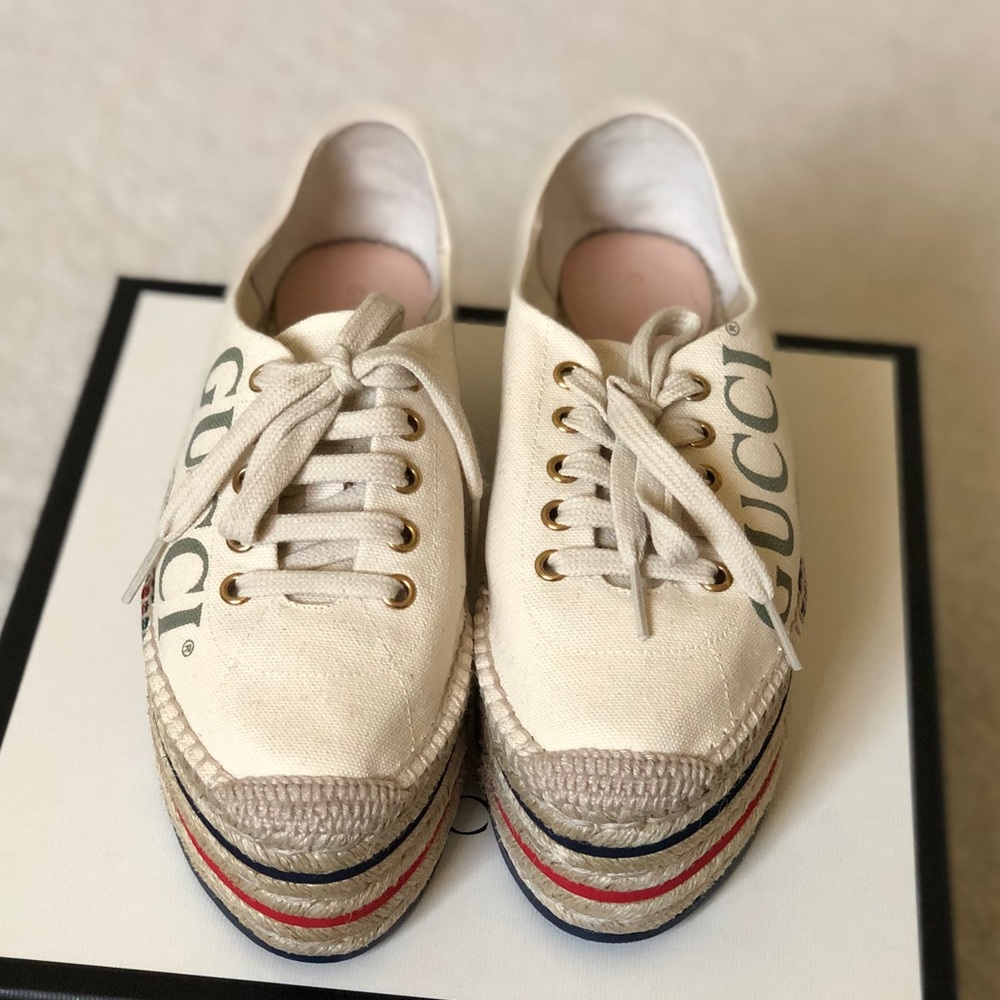 Gucci Logo Platform Espadrille